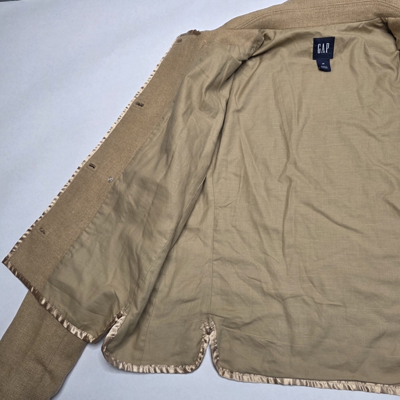 GAP Women's Tan Wool Jacket with Bow Accents - Picture 3 of 10